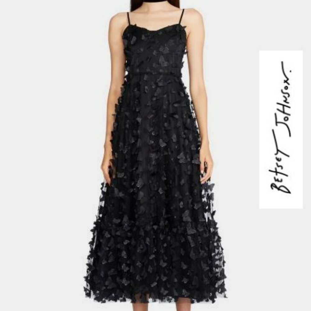Betsey Johnson Butterfly Maxi Dress Black